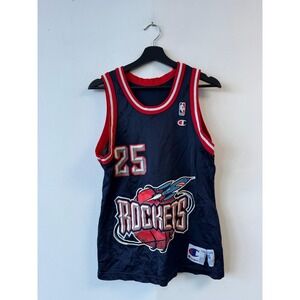 Vintage Houston Rockets Basketball Jersey Mens Small Navy Red #25 Horry NBA 90s